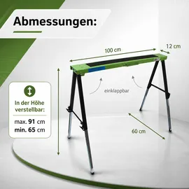 Trutzholm Arbeitsbock Stahl 91 cm schwarz höhenverstellbar