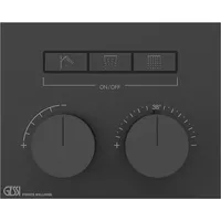 GESSI Hi-Fi Unterputz-Thermostat für 3 Verbraucher - schwarz matt