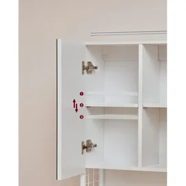 VASAGLE Spiegelschrank 70 cm weiß mit LED