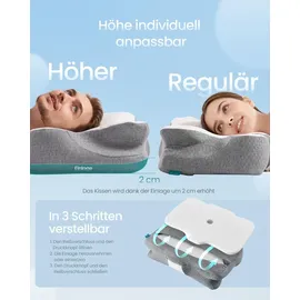 Songmics Nackenkissen Memory Foam 60 x 40 cm Grau