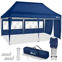 Tillvex - Pavillon 3x6m - mit 3 Seitenwänden Blau
