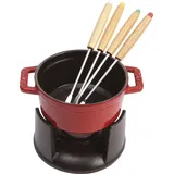 Staub Mini Fondue-Set 7 tlg. kirschrot