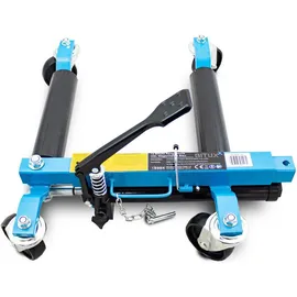 BITUXX 4 Stück PKW Rangierhilfe Blau Rangierheber hydraulisch Wagenheber Auto Rangierroller Rangierheber belastbar bis 680 kg pro Rangierroller