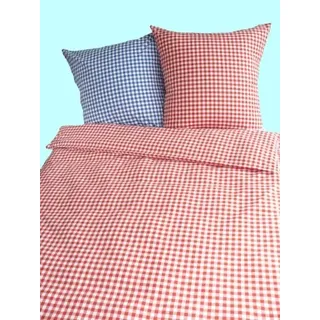 Bettwäsche Landhaus Karo rot kariert Bauern 135x200