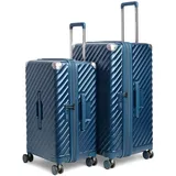 CarryOn Trunk Koffer Premium 2 teilig - Hartschalen Großer Koffer mit Expander und TSA - Federung in den Rädern (Blau, 2 pcs M/L Set)
