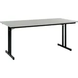 Ceha Klapptisch mit T-Fuß Gestell 140 x 70 cm, Dekor grau Gestell in RAL7021 (schwarzgrau)