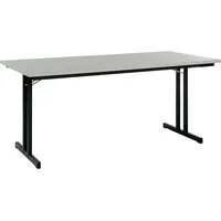 Ceha Klapptisch mit T-Fuß Gestell 140 x 70 cm, Dekor grau Gestell in RAL7021 (schwarzgrau)