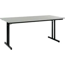 Ceha Klapptisch mit T-Fuß Gestell 140 x 70 cm, Dekor grau Gestell in RAL7021 (schwarzgrau)