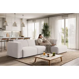 OTTO home Ecksofa Merid jederzeit durch Module erweiterbar L-Form, 295x70x162 cm Samtcord Ottomane rechts beige/creme