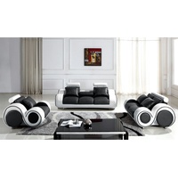 JVmoebel Sofa Moderne Sofas 3+2+1 Sitzer Set Design Sofas Polster Couchen Textil, Made in Europe schwarz|weiß