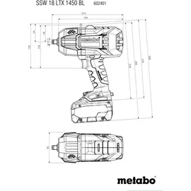 Metabo SSW 18 LTX 1450 BL inkl. 2 x 8,0 Ah + metaBOX + Ladegerät