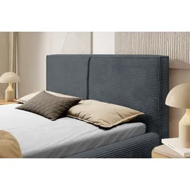 Selsey Doppelbett Farese - Bett mit Polsterrahmen, Cordbezug 180 cm, grau - Grau