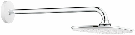 GROHE Rainshower VERIS 300 Kopfbrause-Set - Länge 422 mm - chrom / Brauseboden moon white - 26170LS0