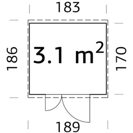 Palmako Leif 1,83 x 1,70 m natur