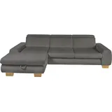 Set One by Musterring Ecksofa, grau (anthrazit), SET ONE BY MUSTERRING, Sofas, B/H/T: 307cm x 86cm x 195cm, Cord, Ottomane links, Sitzhöhe 49cm,Sitztiefenverstellung im 3-Sitzer,Kopfteilverstellung,Bettfunktion,Bettkasten, 88% Polyester;12% Polyamid, Ecksofa, Kopteil