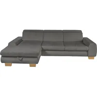 Set One by Musterring Ecksofa, grau (anthrazit), SET ONE BY MUSTERRING, Sofas, B/H/T: 307cm x 86cm x 195cm, Cord, Ottomane links, Sitzhöhe 49cm,Sitztiefenverstellung im 3-Sitzer,Kopfteilverstellung,Bettfunktion,Bettkasten, 88% Polyester;12% Polyamid, Ecksofa, Kopteil