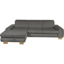 Set One by Musterring Ecksofa, grau (anthrazit), SET ONE BY MUSTERRING, Sofas, B/H/T: 307cm x 86cm x 195cm, Cord, Ottomane links, Sitzhöhe 49cm,Sitztiefenverstellung im 3-Sitzer,Kopfteilverstellung,Bettfunktion,Bettkasten, 88% Polyester;12% Polyamid, Ecksofa, Kopteil
