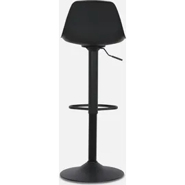 sweeek - 2er Set verstellbare Barhocker mit Sitzbezug aus Kunstleder - Schwarz - Schwarz