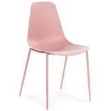 KADIMA DESIGN Stuhl Kunststoff Metallbeine, Elegant & Modern, UV-fester Gartenstuhl in Rosa | Gr.: onesize