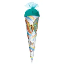 ROTH Motiv-Schultüte, Rainbow Butterfly, 50 cm, rund, Tüllverschluss