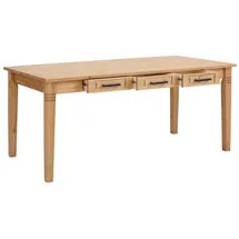 Home Affaire Esstisch HOME AFFAIRE "Anabel, Schubkästen mit schwarzen Metallgriffen", beige (natur, natur), B:180cm H:75cm T:90cm, Tische, Esstisch, Buffet aus massiver Kiefer, FSC, mit Schiebetüren, B/H 186/190 cm