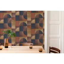 easy decor Vliestapete EASY DECOR "Geo Holz", braun, B:0,52m H:10m L:10m, Vlies, Tapeten, 10mx52cm (ca. 5m2)