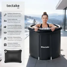 Tectake tectake® Eisbadetonne faltbar, mit 3-facher Isolierung, zentraler Wasserablass und Ablaufhahn, inkl. Tragetasche, Pumpe und Wasserkissen
