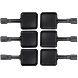 6x Raclette Pfännchen 23178 10x10cm, Antihaftbeschichtung, Universell für Raclettes