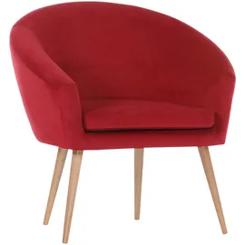 GUTMANN FACTORY Livetastic Sessel, Rot, Textil, Buche, massiv, Uni, 73x73x66 cm, Made in EU, Wohnzimmer, Sessel, Polstersessel