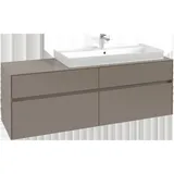 Villeroy & Boch Collaro Waschbeckenunterschrank, Waschbecken rechts, 4 Ausz. WT re Soft Green,