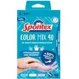 Spontex Color Mix, Einmalhandschuhe, aus Nitril, latexfrei und ungepudert, Größe: L, 40 Stück,