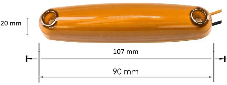 LED-Positions-/Markierungsleuchte Tokos, 12–24 V, gelb, 107 mm