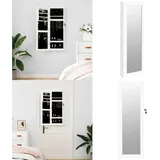 Schmuckschrank mit Spiegel Wandmontage Weiß 30x8,5x90 cm - Spiegel-Schmuckschrank - Schmuckaufbewahrung - Wandmontage - Schmuckschrank Weiß