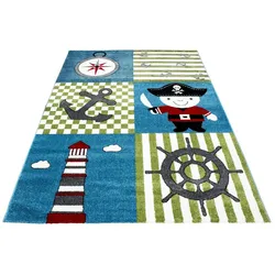 Süßer Piratenmotiv Kinderteppich - Rechteckig/ Rund, Kinderzimmer, Spielzimmer