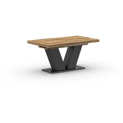 Esstisch MÄUSBACHER "Komfort Tisch TOPSELLER", braun (plankeneichefarben, graphit), B:160cm H:76cm T:90cm, Tische, Mäusbacher Esstisch mit V Gestell und Bodenplatte