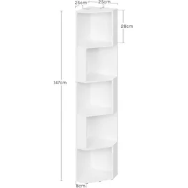 Woltu Bücherregal 25 x 25 x 147 cm Weiß