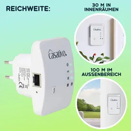 casativo Mini-WLAN-Repeater 300 Mbit/s weiß