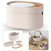 Sarcia.eu Kosmetikbox SAXBORGA Kunststoffbox mit verspiegeltem Deckel IKEA 803.918.82