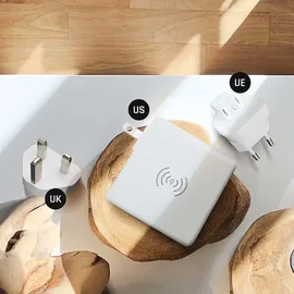 forcell Multifunktionsladegerät 4in1 15W mit USB/USB typ C, Powerbank 8000mAh und kabelloses Laden in einem
