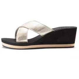 LASCANA Badepantolette Damen schwarz-goldfarben Gr.36