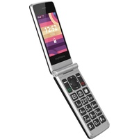 MP myPhone Tango LTE Seniorenhandy ohne Vertrag, 2.4" und 1.77" Displays, klappbar, Klapphandy Mobiltelefon, große Tasten, 1400mAh Lange Akku, 4G, Dual-SIM, mit Notruftaste, Ladegerät Kamera, Silber