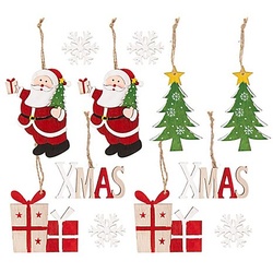Holz-Hänger "Weihnachten", 12 Stück