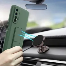 COFI iPhone 11 Silikon Hard Case Kickstand Hülle Gelb