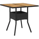 vidaXL Gartentisch 80 x 80 x 75 cm Schwarz