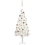 vidaXL Künstlicher Weihnachtsbaum mit Beleuchtung & Kugeln Weiß 150 cm