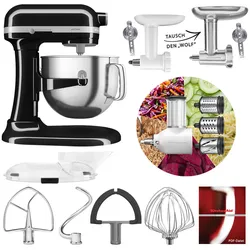 KitchenAid Artisan 6,6L 5KSM70SHX Fleischwolf Gemüse Set Onyx Schwarz