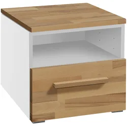 Hasena Accessoires Onia Nachttisch Massivholz 45x50x41 cm - montiert - Weiß/Braun