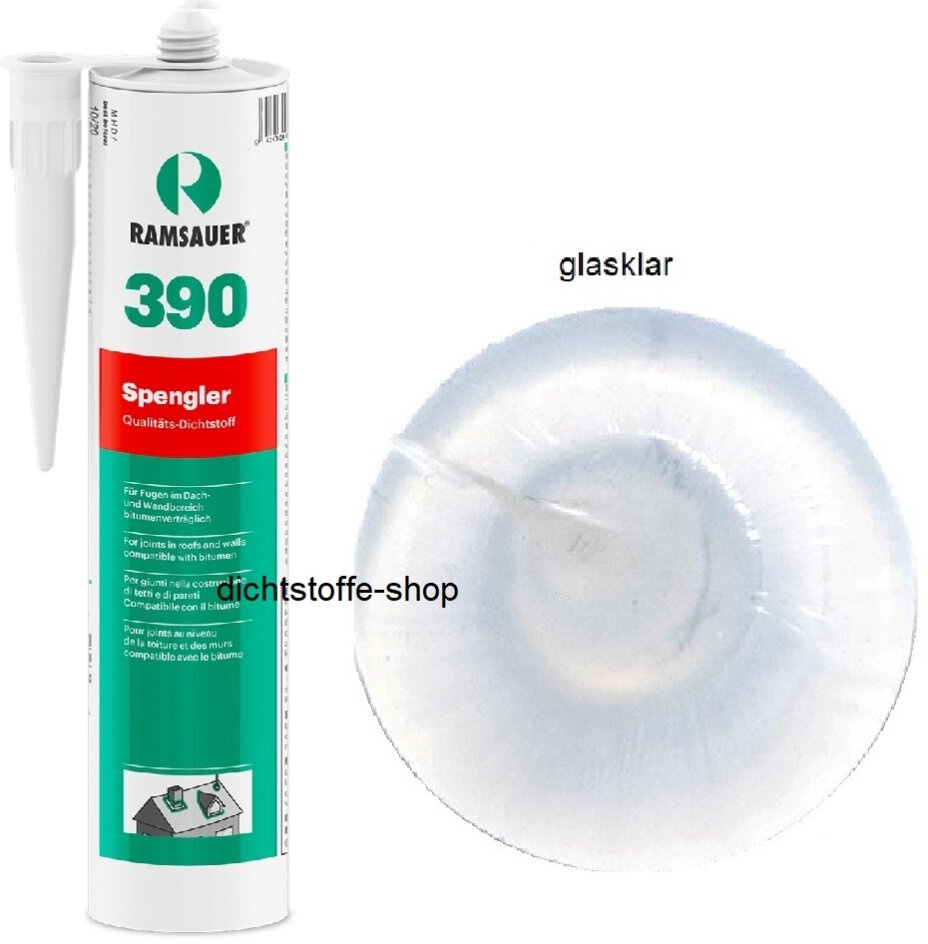 Ramsauer 390 Spengler glasklar 1K Acryl Solvents Dichtstoff 310ml Kartusche
