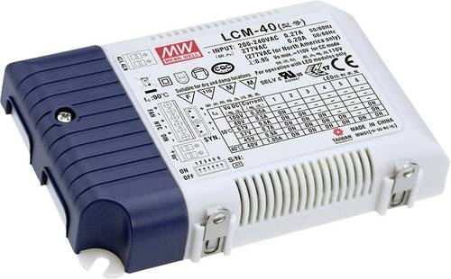 Mean Well LCM-40DA LED-Treiber Konstantstrom 42W 0.35 - 1.05A 2 - 100 V/DC dimmbar, PFC-Schaltkreis,