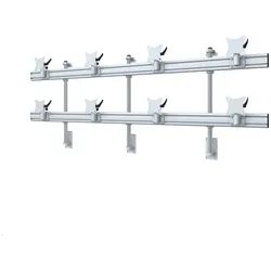 MonLines MWH218G Flat 4+4 Monitor Wandhalterung für 8 Monitore bis 32 Zoll, grau